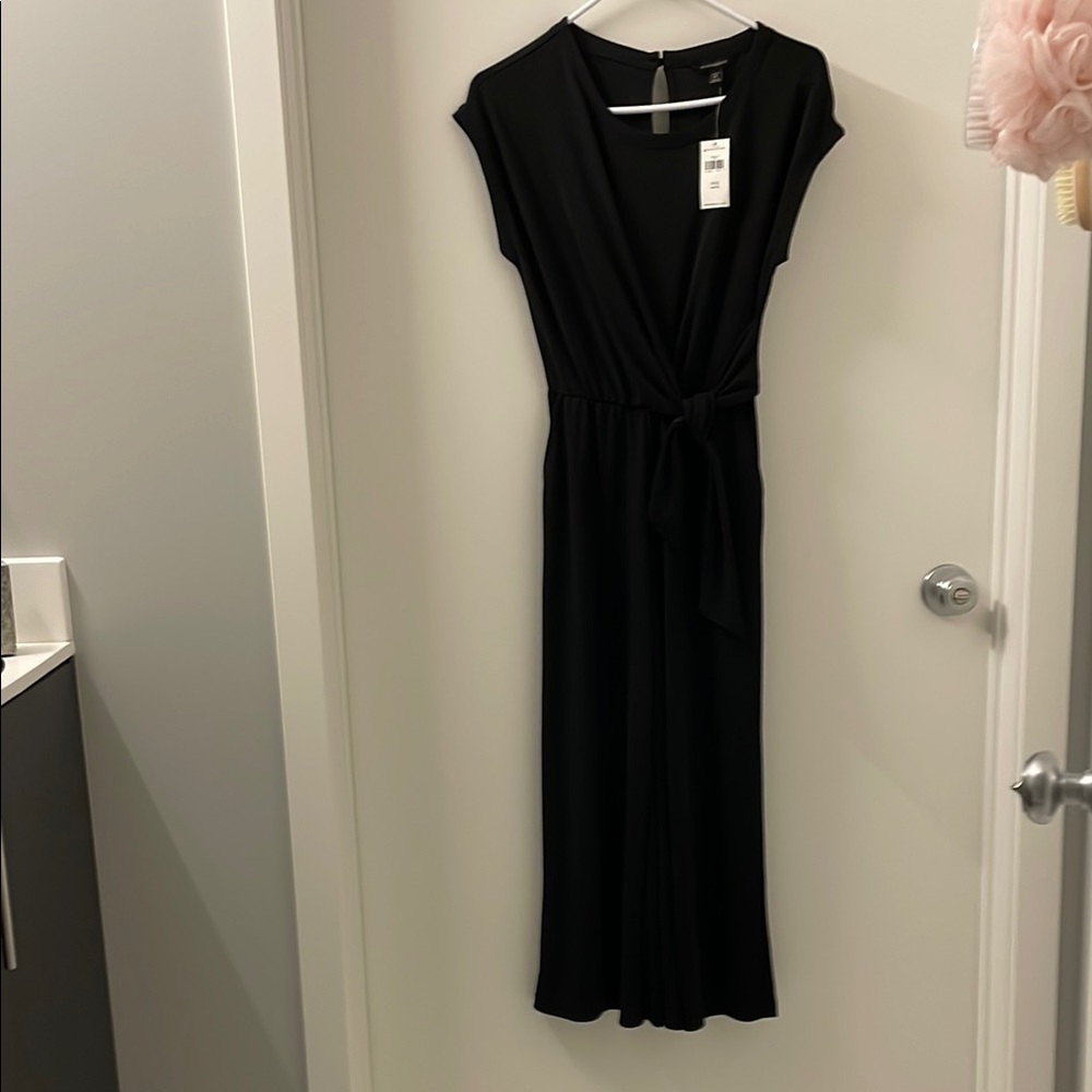 Banana Republic cropped jersey faux wrap front jumpsuit.